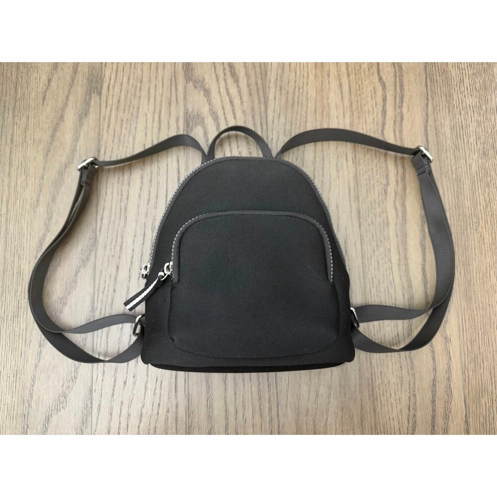 Black Neoprene Mini Backpack Small Lightweight Zip Adjustable Straps